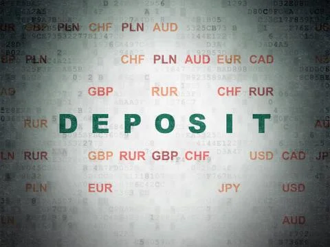 Currency concept: Deposit on Digital Data Paper background Illustrazione stock