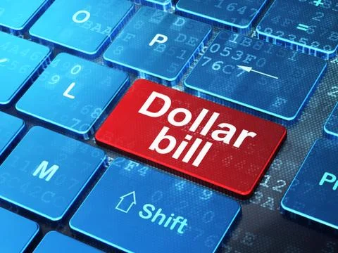 Currency concept: Dollar Bill on computer keyboard background イラスト素材