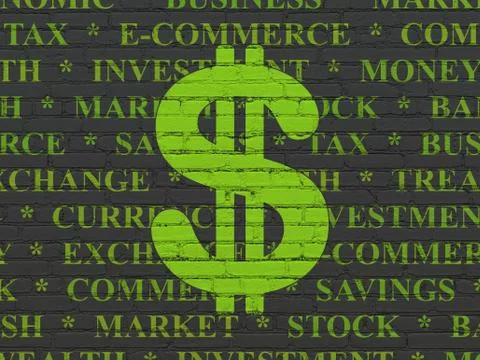 Currency concept: Dollar on wall background Illustrazione stock