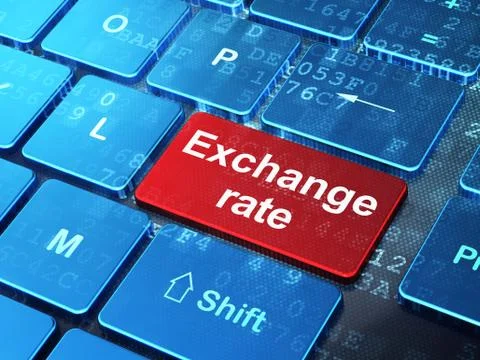 Currency concept: Exchange Rate on computer keyboard background Ilustração Stock