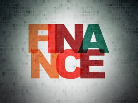 Currency concept: Finance on Digital Data Paper background Stock Illustration
