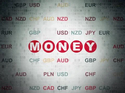 Currency concept: Money on Digital Data Paper background イラスト素材