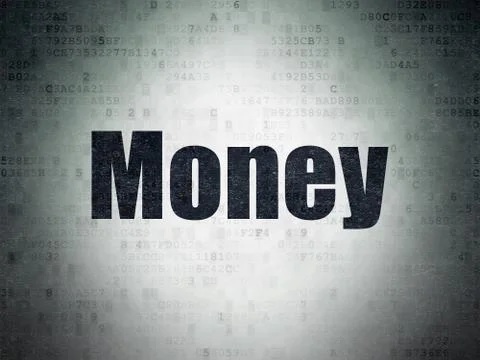Currency concept: Money on Digital Data Paper background Stock Illustration