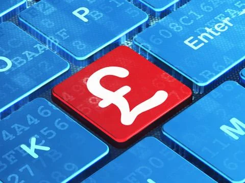 Currency concept: Pound on computer keyboard background Stock Illustration