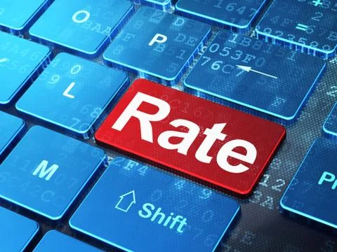 Currency concept: Rate on computer keyboard background Stockillustratie