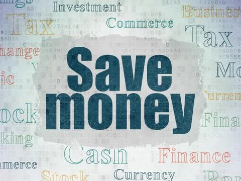 Currency concept: Save Money on Digital Paper background Stock Illustration