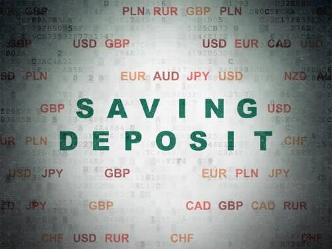 Currency concept: Saving Deposit on Digital Data Paper background Stock Illustration