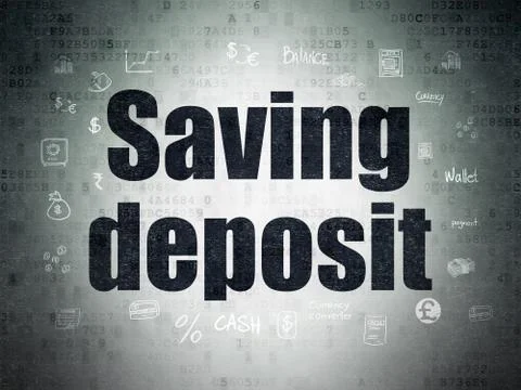 Currency concept: Saving Deposit on Digital Data Paper background Stock-Illustration