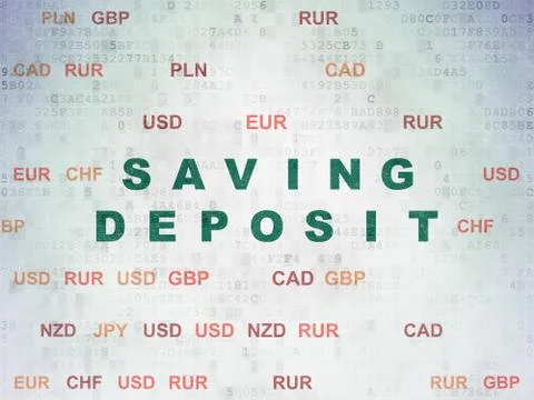 Currency concept: Saving Deposit on Digital Data Paper background Stockillustratie
