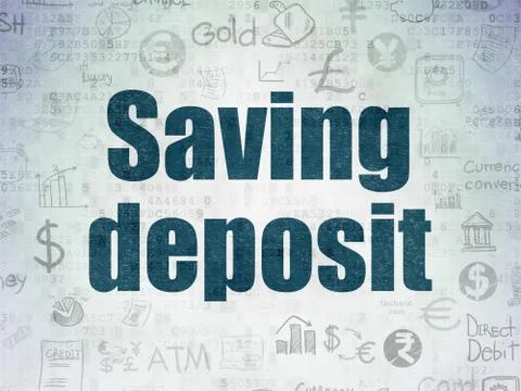 Currency concept: Saving Deposit on Digital Data Paper background Stock Illustration