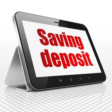 Currency concept: Tablet Computer with Saving Deposit on display Stock Illustration