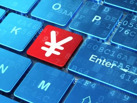 Currency concept: Yen on computer keyboard background 스톡 일러스트