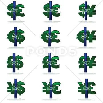 Currency conversion Stock Illustration