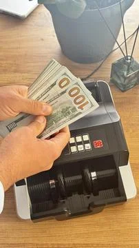 Currency counting machine Stock Photos