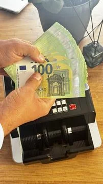 Currency counting machine Stock Photos