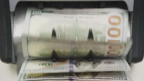 Currency Counting Machine Processing US Bills 動画素材 273028355