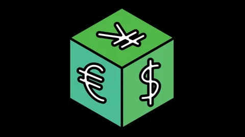 Currency Cube icon Line Drawing Animation Transparent Vector Motion Graphics Stock Footage 95944192