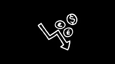 Currency Depreciation Graph Decline Icon 库存影片 345592929
