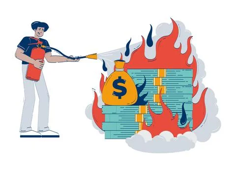 Currency devaluation doodle illustration concept Illustrazione stock