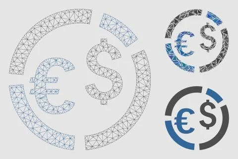 Currency Diagram Vector Mesh Network Model and Triangle Mosaic Icon Stock Illustration