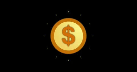 Currency dollar coin icon animation. Spinning dollar coin icon animation on.. Stock Footage 330458224