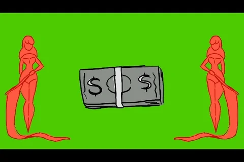 Currency Dollar Stack - Hand-Drawn Animation - women flags red Stock Footage 98501404