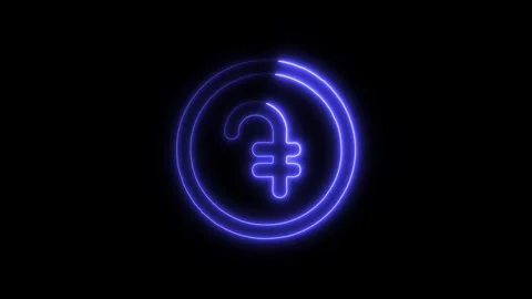 Currency Dram Outline Icon in HD Video Neon Animation Stock-Footage 304553087