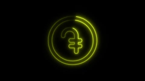 Currency Dram Outline Icon in HD Video Neon Animation 스톡 동영상 304553089