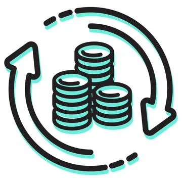 Currency Exchange and Banking Services Icon Stock Illustration