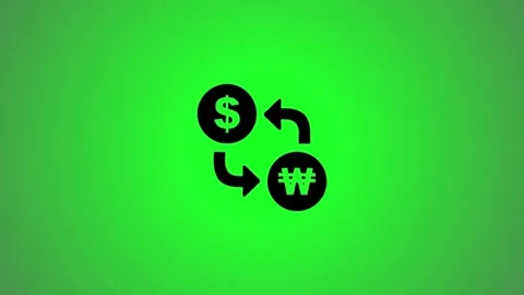 Currency exchange animation featuring dollar and south korean won symbols o.. Vídeos de archivo 346491087