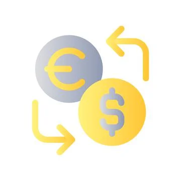 Currency exchange flat gradient color ui icon Illustrazione stock