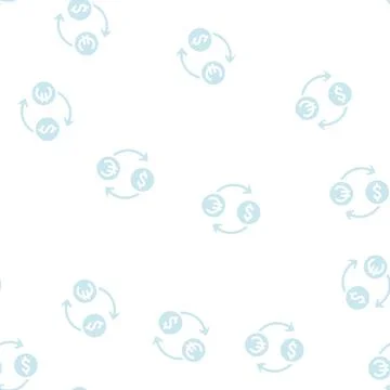 Currency exchange glyph vector seamless pattern Stockillustratie