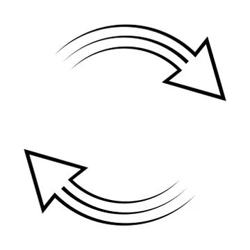 Currency exchange icon clockwise rotation vector circular arrows rotation sign Stock Illustration