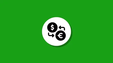 Currency exchange icon with dollar and euro symbols animated on green scree.. Stock Footage 327762422