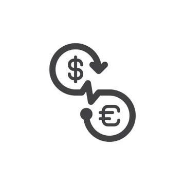 Currency exchange icon vector, filled flat sign, solid pictogram Stock Illustration