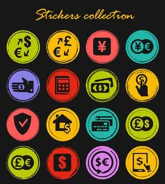 Currency exchange icons set Stock Illustration