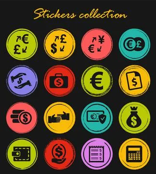 Currency exchange icons set Stock Illustration