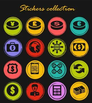 Currency exchange icons set Stock Illustration