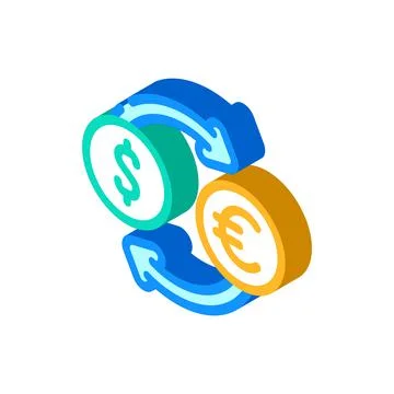 Currency exchange isometric icon vector illustration Stockillustratie