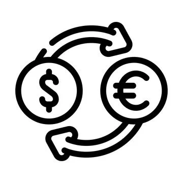 Currency exchange line icon vector illustration 스톡 일러스트