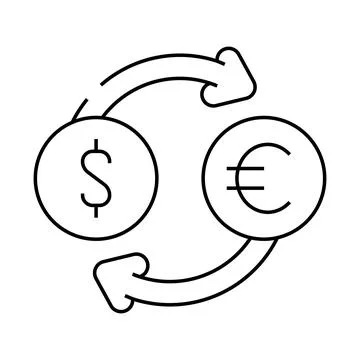 Currency exchange line icon vector illustration 스톡 일러스트