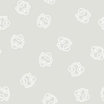 Currency exchange line vector seamless pattern イラスト素材
