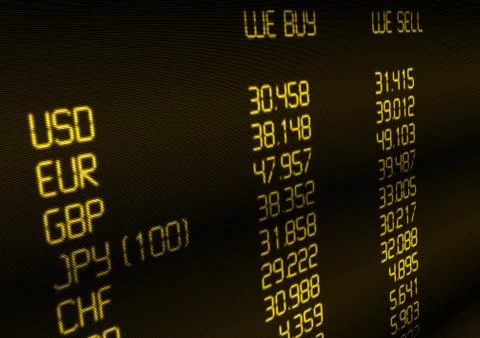 Currency exchange rate Stock Photos