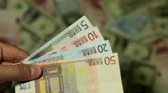 Video Currency Exchange Rates Foreign Money Converter Seychellois Currency Exchange Rates Foreign Money Converter Romanian New Leu Ronstock Footage