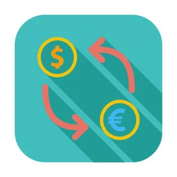 Currency exchange single flat icon. Stock Illustration