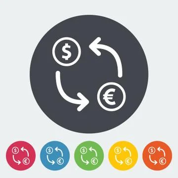 Currency exchange single flat icon. Stock Illustration