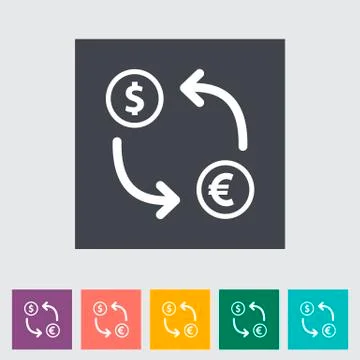 Currency exchange single flat icon. Stock Illustration