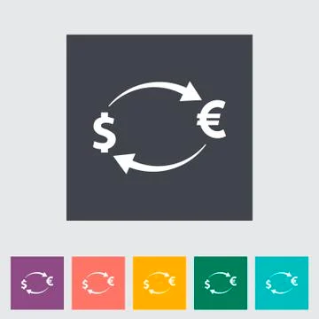 Currency exchange single flat icon. Stock Illustration