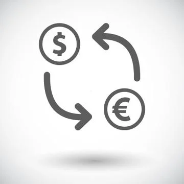 Currency exchange single flat icon Stock Illustration