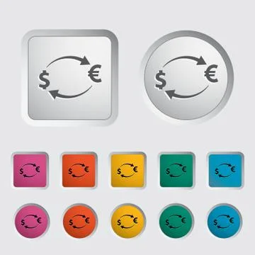 Currency exchange single icon. Stock Illustration